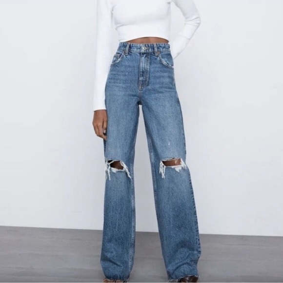 Zara TRF Wide Leg Jeans - Picture 3 of 3